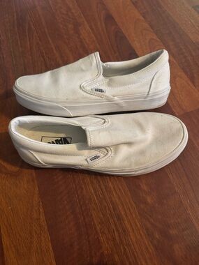 Vans White Slip-On Canvas Sneakers
